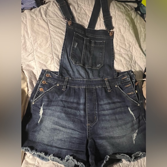 Denim shortalls- size large - Picture 1 of 1